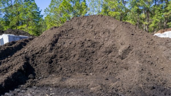 mound of dark topsoil